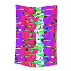 Colorful Glitch Pattern Design Small Tapestry by dflcprints