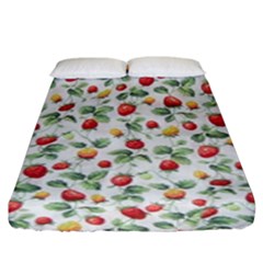 Strawberry Pattern Fitted Sheet (king Size) by Valentinaart
