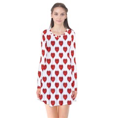 Emoji Heart Shape Drawing Pattern Flare Dress by dflcprintsclothing