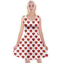 Emoji Heart Shape Drawing Pattern Reversible Velvet Sleeveless Dress by dflcprintsclothing