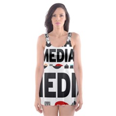 Social Media Computer Internet Typography Text Poster Skater Dress Swimsuit