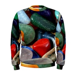 Stones Colors Pattern Pebbles Macro Rocks Men s Sweatshirt