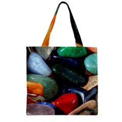 Stones Colors Pattern Pebbles Macro Rocks Zipper Grocery Tote Bag