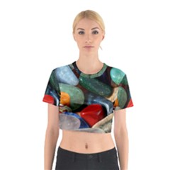 Stones Colors Pattern Pebbles Macro Rocks Cotton Crop Top