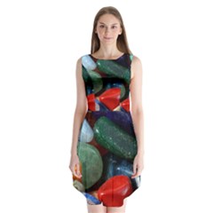 Stones Colors Pattern Pebbles Macro Rocks Sleeveless Chiffon Dress  