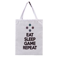 Eat Sleep Game Repeat Classic Tote Bag by Valentinaart