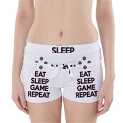 Eat Sleep Game Repeat Boyleg Bikini Wrap Bottoms by Valentinaart