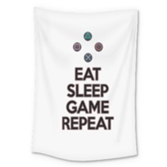 Eat Sleep Game Repeat Large Tapestry by Valentinaart