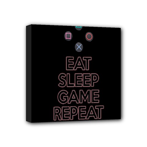 Eat Sleep Game Repeat Mini Canvas 4  X 4  by Valentinaart