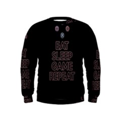 Eat Sleep Game Repeat Kids  Sweatshirt by Valentinaart