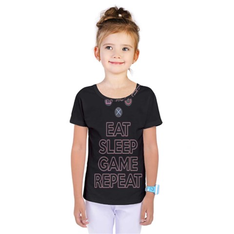 Eat Sleep Game Repeat Kids  One Piece Tee by Valentinaart