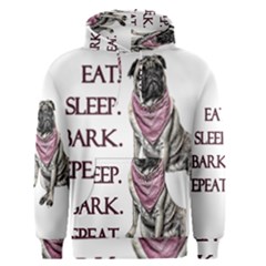 Eat, Sleep, Bark, Repeat Pug Men s Pullover Hoodie by Valentinaart