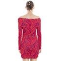 Pattern Long Sleeve Off Shoulder Dress View2