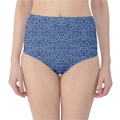 Intricate Geometric Print High-waist Bikini Bottoms