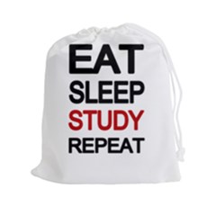 Eat Sleep Study Repeat Drawstring Pouches (xxl) by Valentinaart