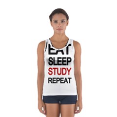 Eat Sleep Study Repeat Women s Sport Tank Top  by Valentinaart