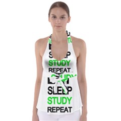 Eat Sleep Study Repeat Babydoll Tankini Top by Valentinaart