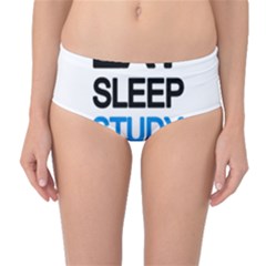 Eat Sleep Study Repeat Mid-waist Bikini Bottoms by Valentinaart