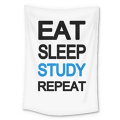 Eat Sleep Study Repeat Large Tapestry by Valentinaart