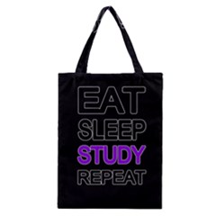 Eat Sleep Study Repeat Classic Tote Bag by Valentinaart