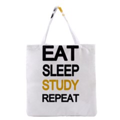 Eat Sleep Study Repeat Grocery Tote Bag by Valentinaart