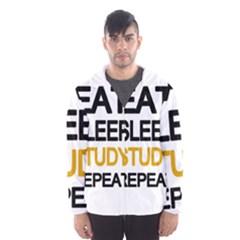 Eat Sleep Study Repeat Hooded Wind Breaker (men)