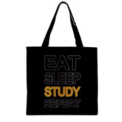 Eat Sleep Study Repeat Zipper Grocery Tote Bag by Valentinaart