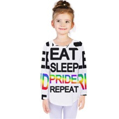 Eat Sleep Pride Repeat Kids  Long Sleeve Tee