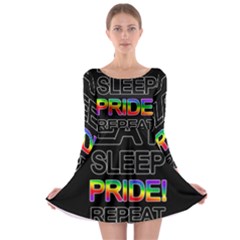 Eat Sleep Pride Repeat Long Sleeve Skater Dress by Valentinaart