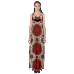 Paint On Water Falls,in Peace And Calm Empire Waist Maxi Dress by pepitasart