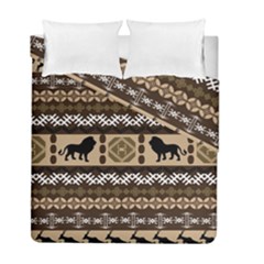 Lion African Vector Pattern Duvet Cover Double Side (Full/ Double Size)