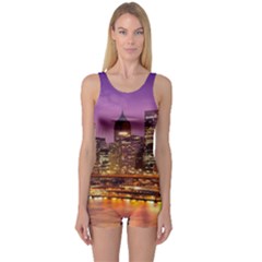 City Night One Piece Boyleg Swimsuit