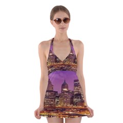 City Night Halter Swimsuit Dress