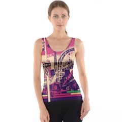 Pink City Retro Vintage Futurism Art Tank Top