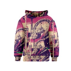 Pink City Retro Vintage Futurism Art Kids  Pullover Hoodie