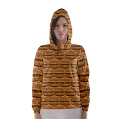 Delicious Burger Pattern Hooded Wind Breaker (women) by berwies