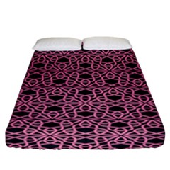 Triangle Knot Pink And Black Fabric Fitted Sheet (California King Size)