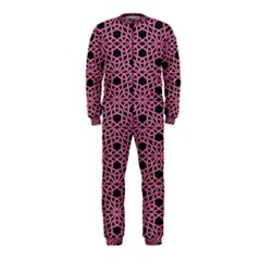 Triangle Knot Pink And Black Fabric OnePiece Jumpsuit (Kids)
