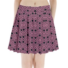 Triangle Knot Pink And Black Fabric Pleated Mini Skirt
