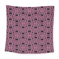 Triangle Knot Pink And Black Fabric Square Tapestry (Large)