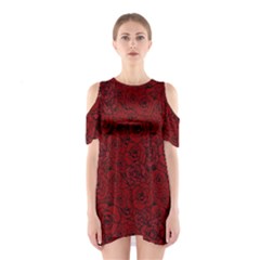 Red Roses Field Shoulder Cutout One Piece by designworld65