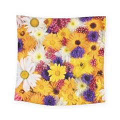 Colorful Flowers Pattern Square Tapestry (Small)