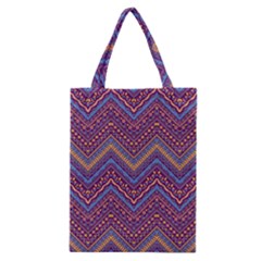 Colorful Ethnic Background With Zig Zag Pattern Design Classic Tote Bag