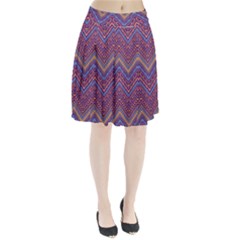Colorful Ethnic Background With Zig Zag Pattern Design Pleated Skirt by TastefulDesigns