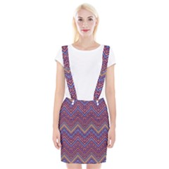 Colorful Ethnic Background With Zig Zag Pattern Design Suspender Skirt by TastefulDesigns