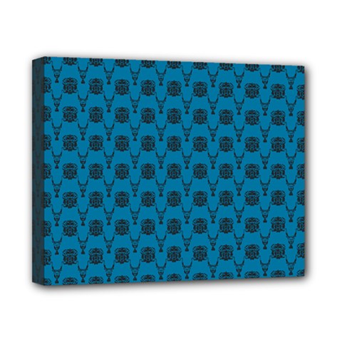 Lion Vs Gazelle Damask In Teal Canvas 10  X 8 