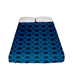 Lion Vs Gazelle Damask In Teal Fitted Sheet (full/ Double Size)