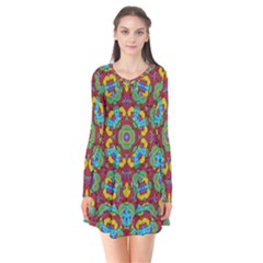 Geometric Multicolored Print Flare Dress by dflcprintsclothing