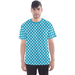 Sleeping Kitties Polka Dots Teal Men s Sport Mesh Tee