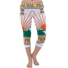 Seal Of Indian State Of Arunachal Pradesh  Capri Yoga Leggings by abbeyz71